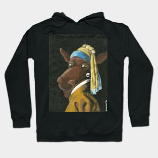 Moose in the Pearl Earring Hoodie